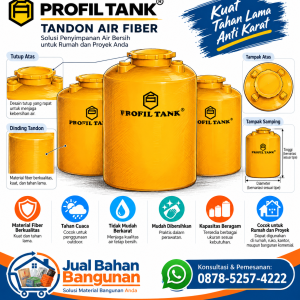 Tandon Air Profil Tank Fiber untuk Penyimpanan Air Bersih